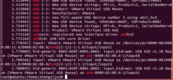 ���� ��dmesg | grep usb����鿴�Ľ��